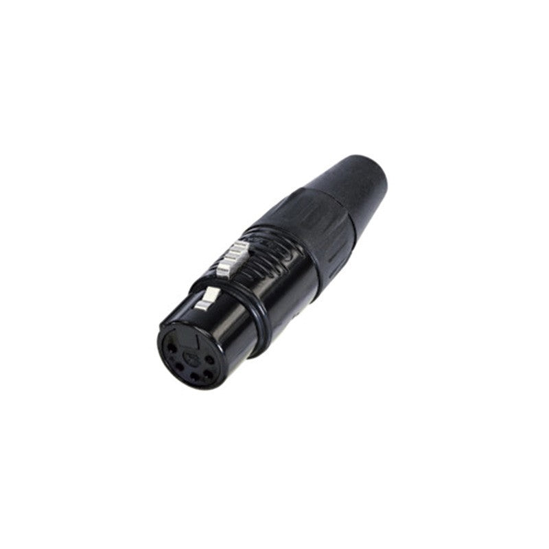 REAN RC5F-B - Conector XLR 5 Pines Hembra Negro Contactos Oro