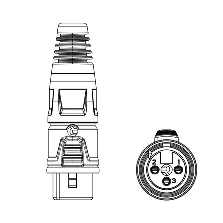 REAN RCX5F-Z-001-1 - Conector XLR Aéreo Hembra de 5 Pines IP65