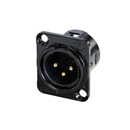 REAN RC3MDL-B - Conector XLR Macho Chasis 3 Pines Negro