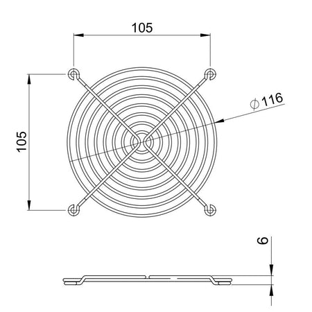 FactorRACK 8762 - Rejilla protectora para ventilador 120x120