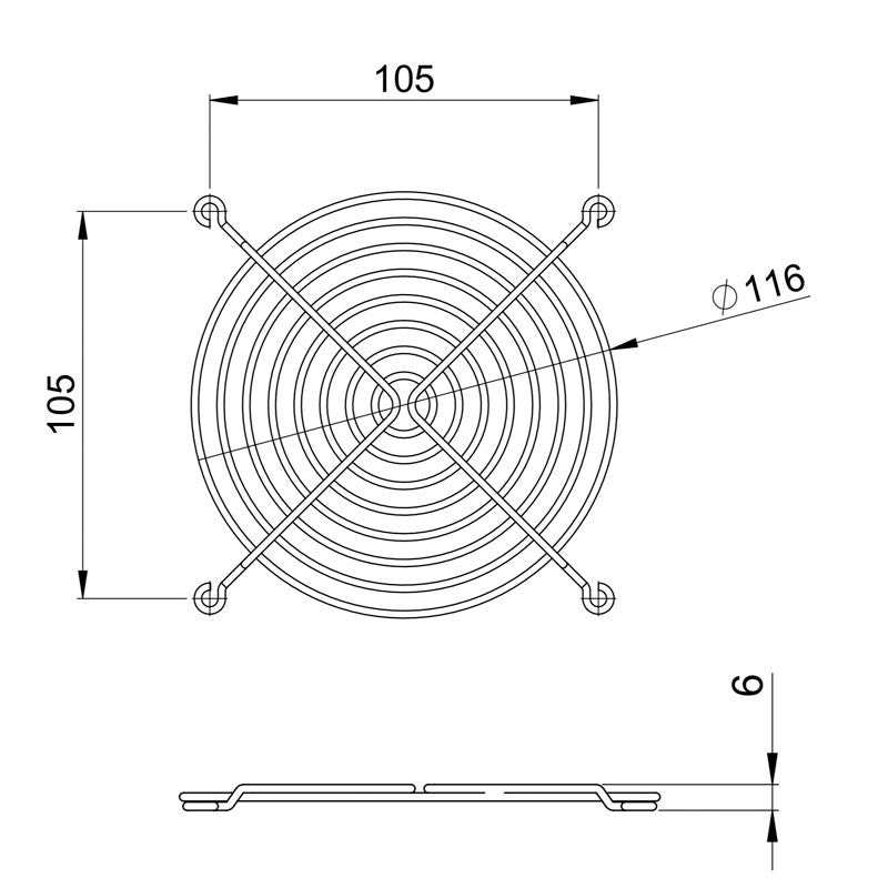FactorRACK 8762 - Rejilla protectora para ventilador 120x120