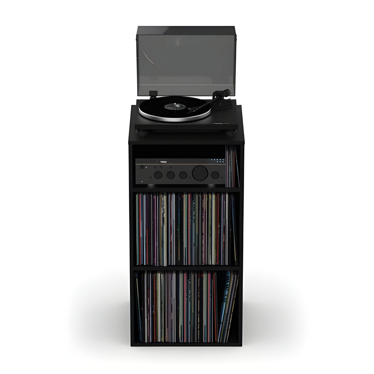 Reloop GLORIOUS MODULAR MIX RACK BLACK - Mueble estación de monitoreo HiFi y para almacenar vinilos. Negro - Tempo Shop