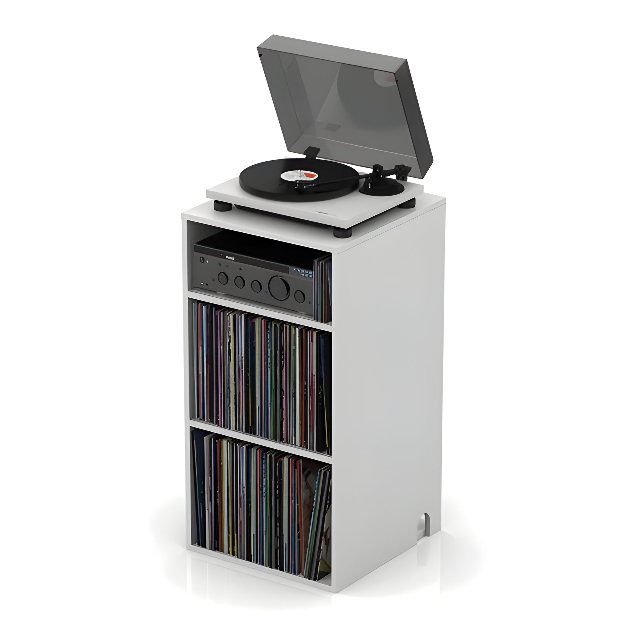 Reloop GLORIOUS MODULAR MIX RACK WHITE - Mueble estación de monitoreo HiFi y para almacenar vinilos. Blanco - Tempo Shop