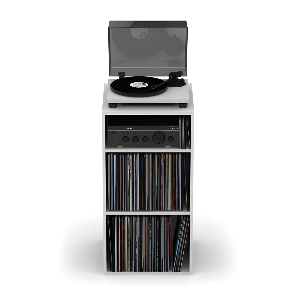 Reloop GLORIOUS MODULAR MIX RACK WHITE - Mueble estación de monitoreo HiFi y para almacenar vinilos. Blanco - Tempo Shop