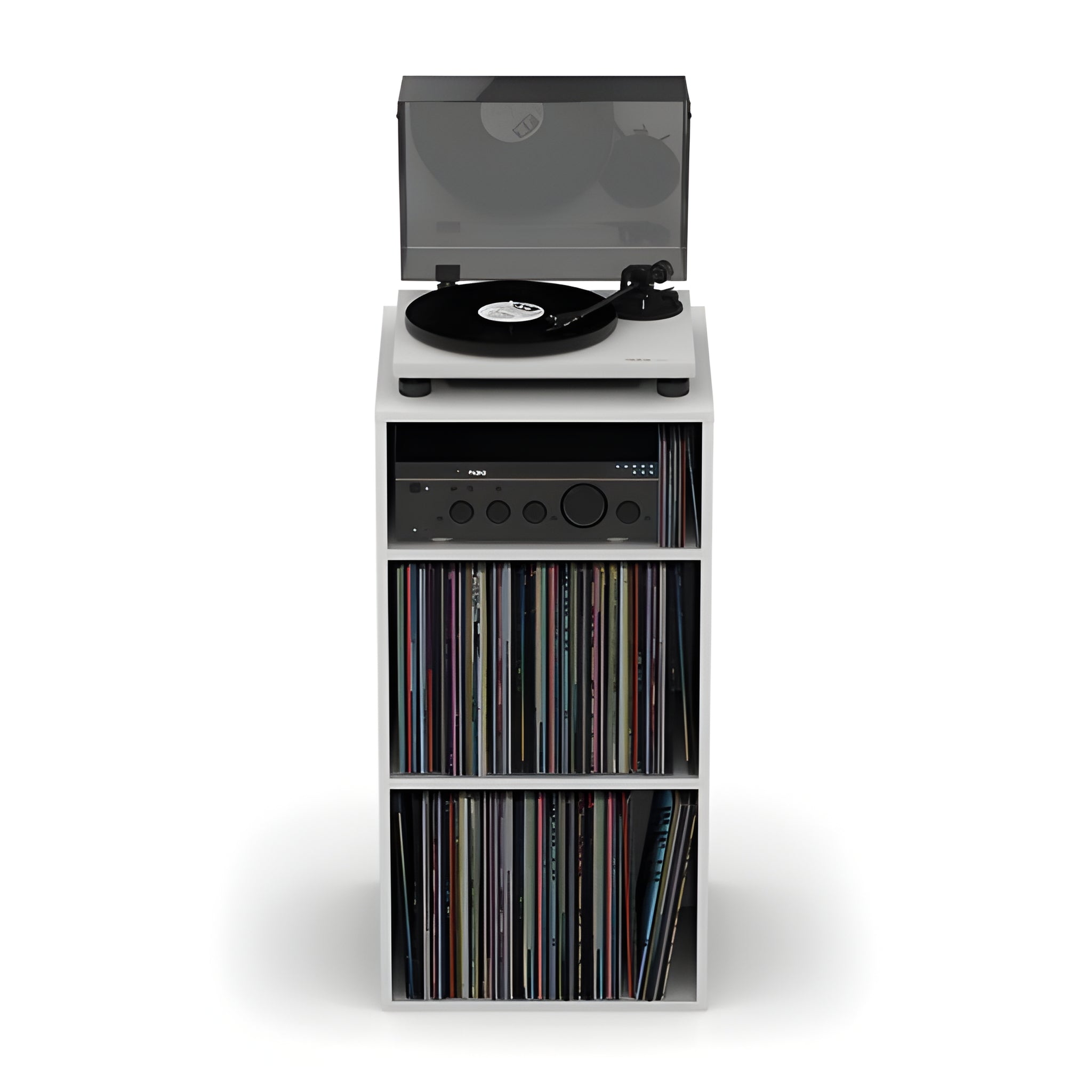 Reloop GLORIOUS MODULAR MIX RACK WHITE - Mueble estación de monitoreo HiFi y para almacenar vinilos. Blanco - Tempo Shop