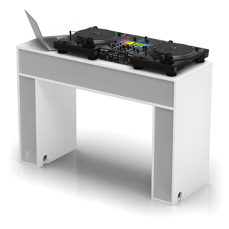 Reloop GLORIOUS MODULAR MIX STATION WHITE - Mesa de DJ con compartimentos para vinilos. Negro - Tempo Shop