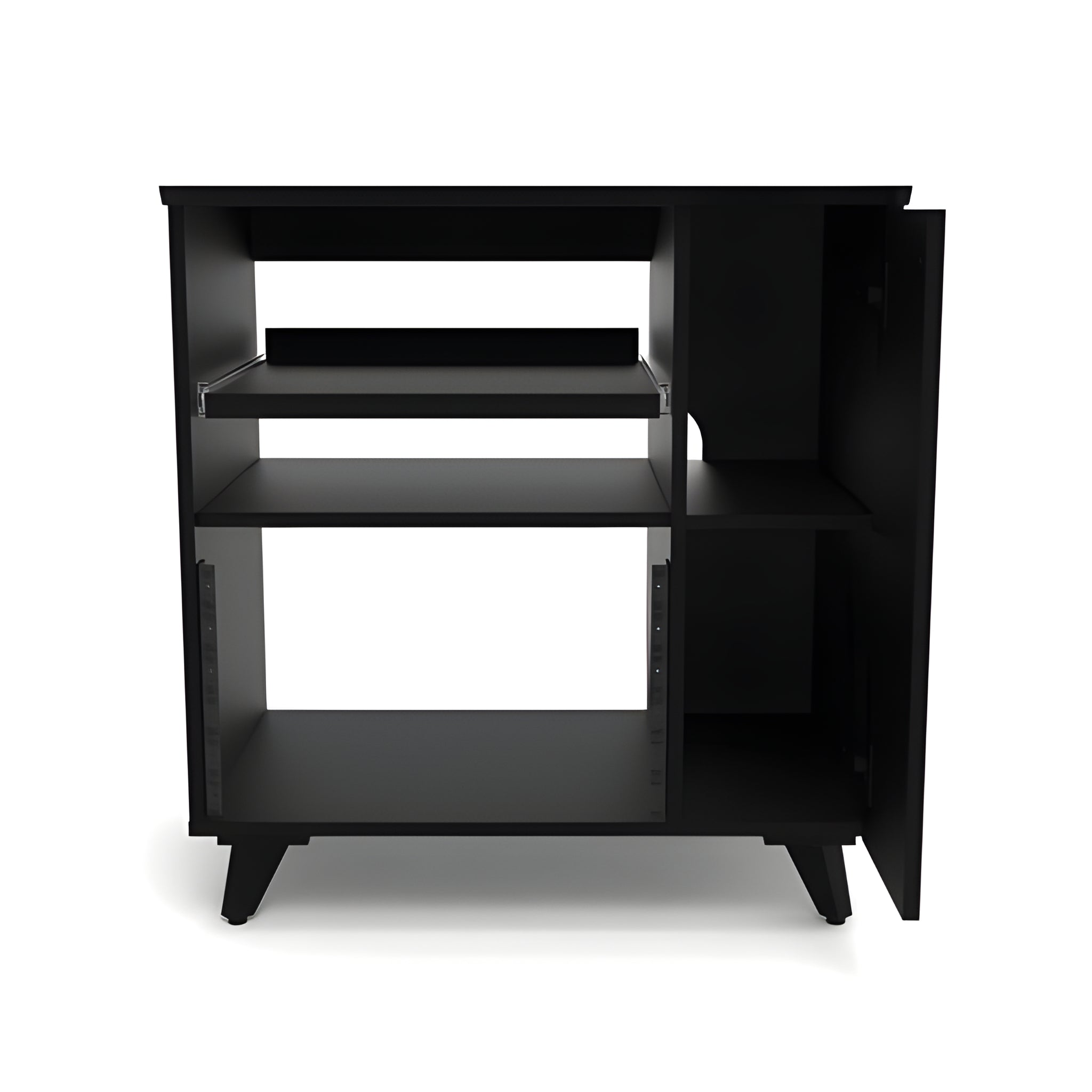 Reloop GLORIOUS MODULAR SIDE RACK BLACK - Estante modular para las mesas de estudio de la serie Sound Desk y Workbench. Negro - Tempo Shop