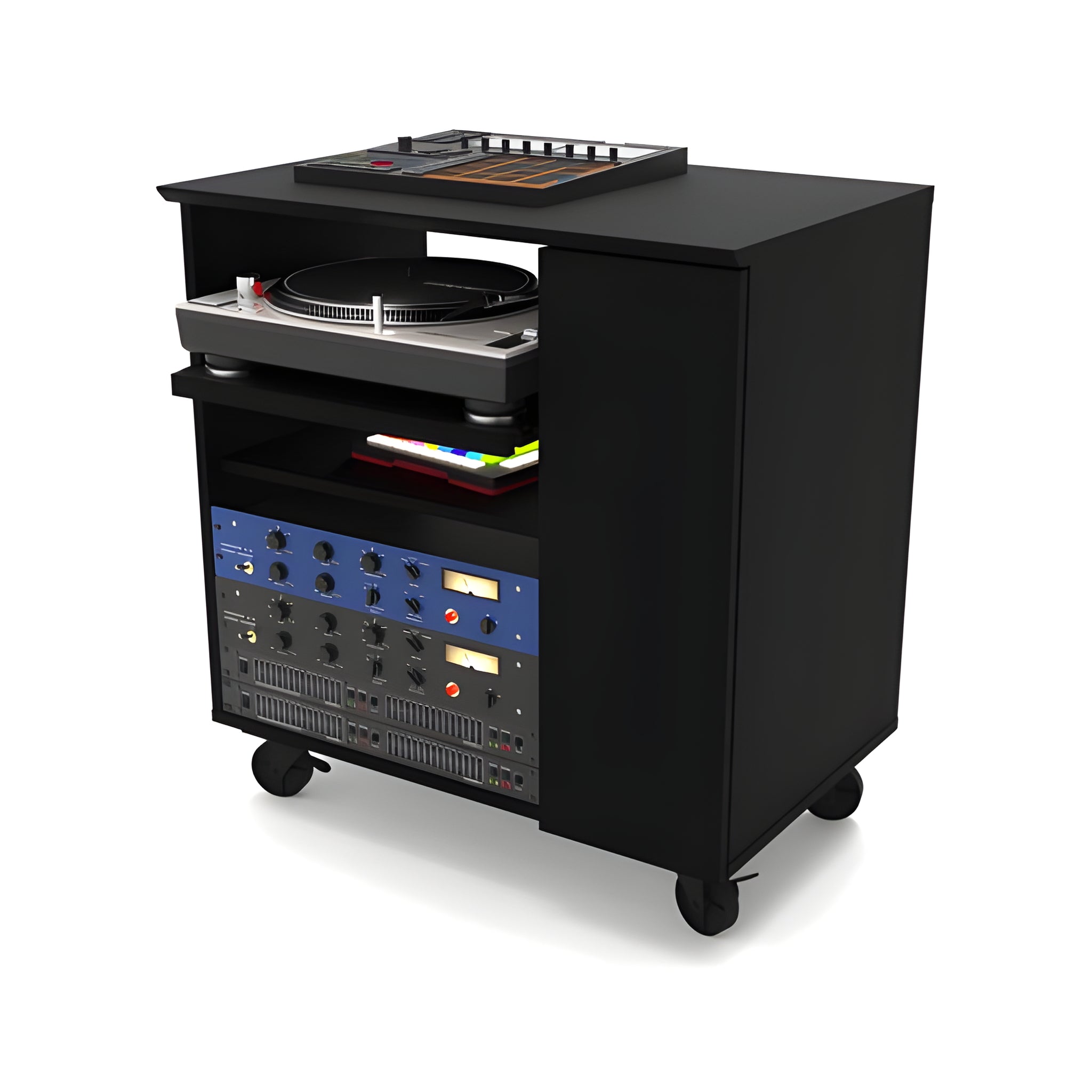 Reloop GLORIOUS MODULAR SIDE RACK BLACK - Estante modular para las mesas de estudio de la serie Sound Desk y Workbench. Negro - Tempo Shop