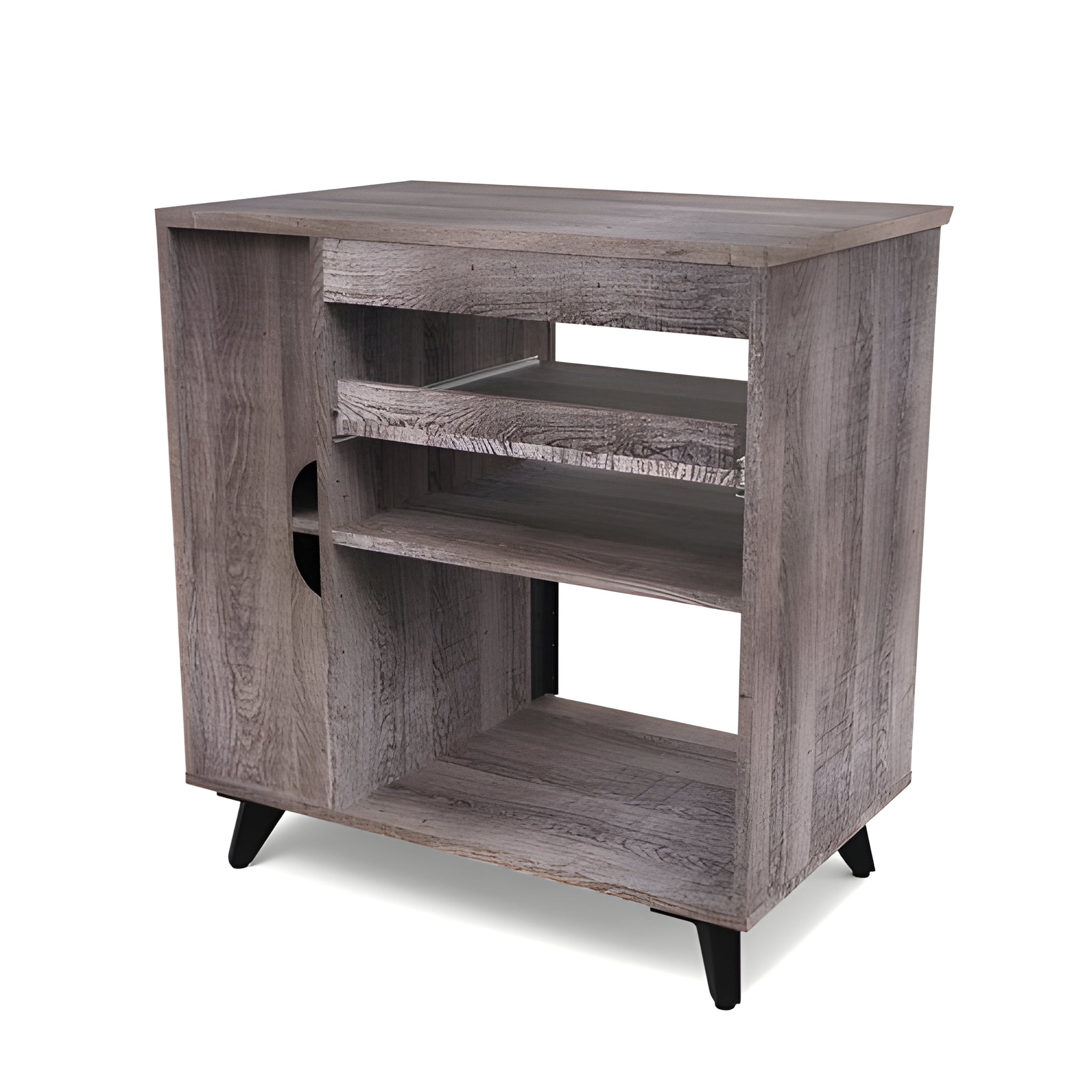 Reloop GLORIOUS MODULAR SIDE RACK WALNUT - Estante modular para las mesas de estudio de la serie Sound Desk y Workbench. Nogal - Tempo Shop