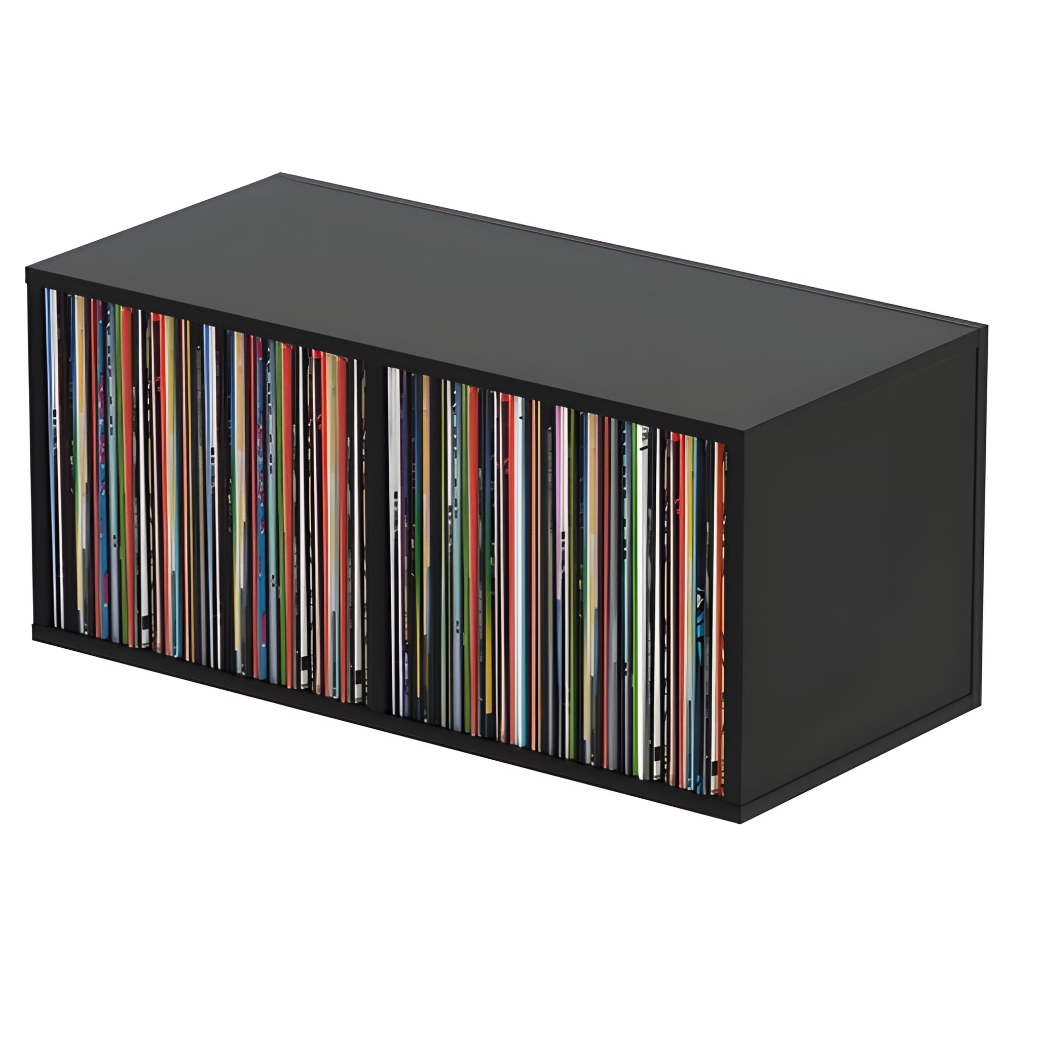 Reloop GLORIOUS RECORD BOX BLACK 230 - Sistema de almacenamiento sencillo y sólido para hasta 230 discos de 12''. Negro - Tempo Shop