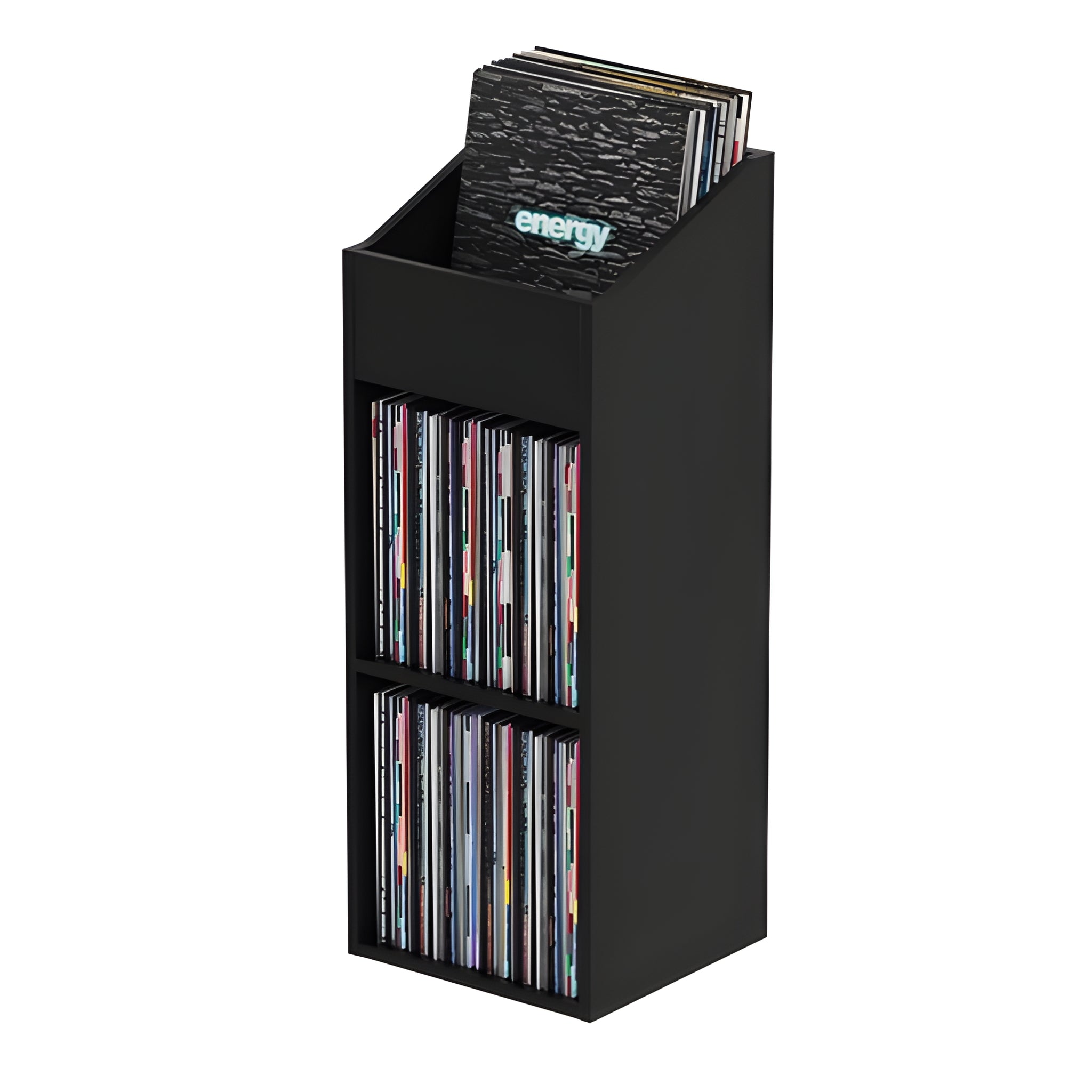 Reloop GLORIOUS RECORD RACK 330 BLACK - Estación de vinilos avanzada de 2 piezas. Negro - Tempo Shop