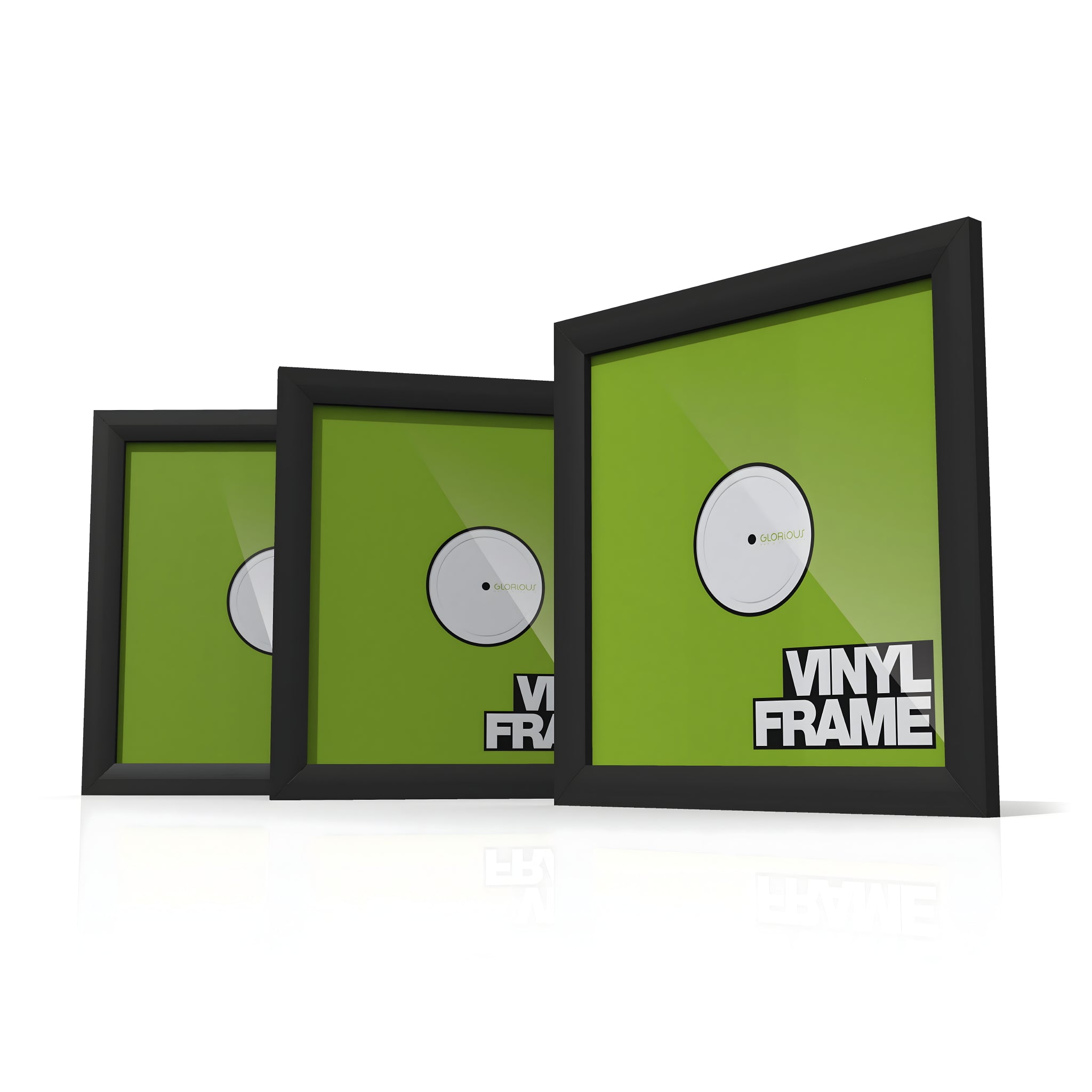 Reloop GLORIOUS VINYL FRAME SET BLACK - 3x marcos de madera para vinilo 12". Negro - Tempo Shop