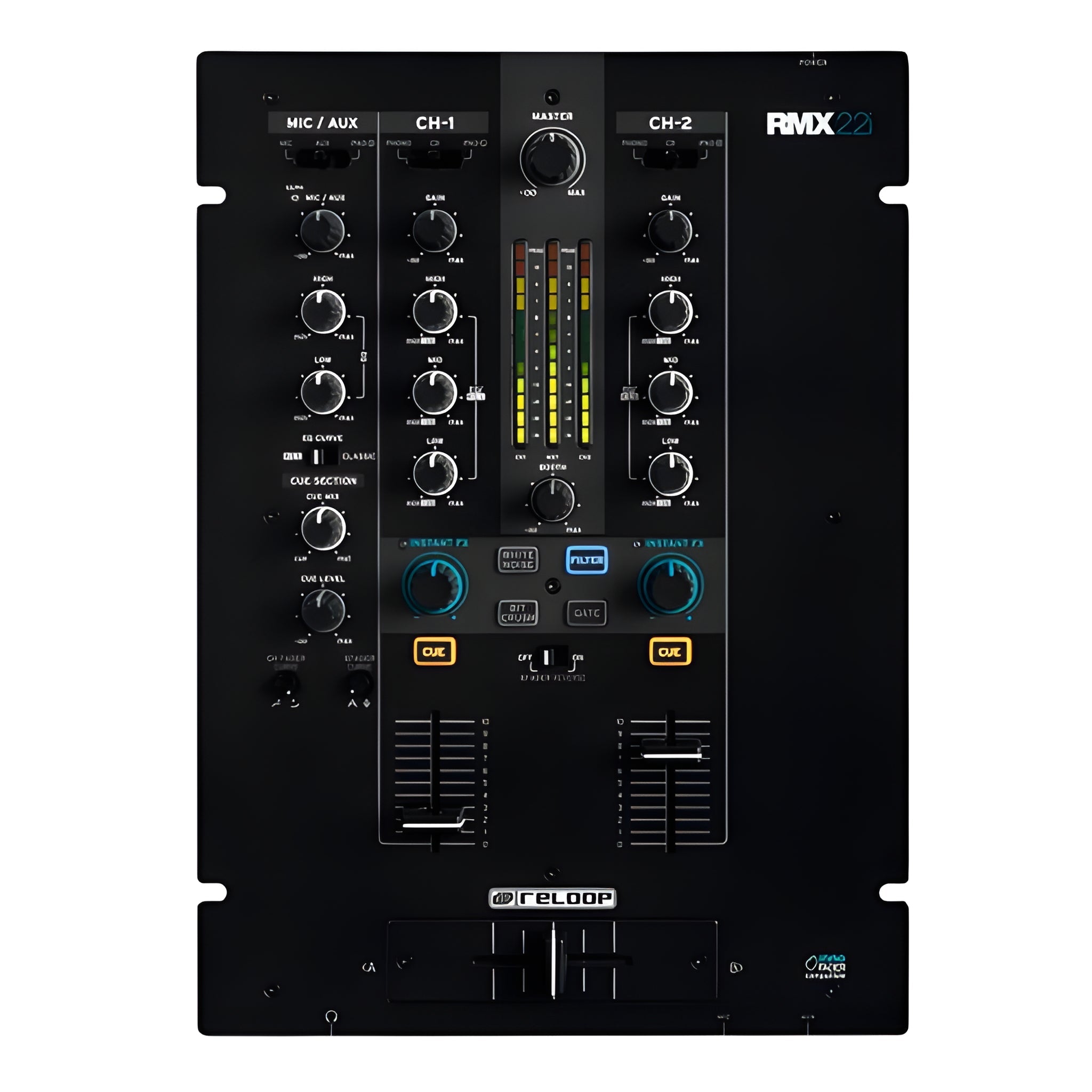 Reloop RMX - 22I - Mezclador de DJ de 2 canales + 1 (para mic o auxiliar con entrada frontal) - Tempo Shop