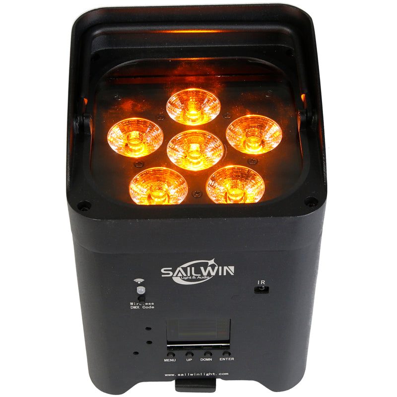 SAILWIN A6V6BW – Foco LED Inalámbrico 6x18W RGBW + UV + Ámbar - Tempo Shop