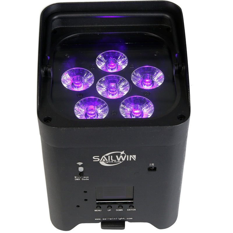 SAILWIN A6V6BW – Foco LED Inalámbrico 6x18W RGBW + UV + Ámbar - Tempo Shop