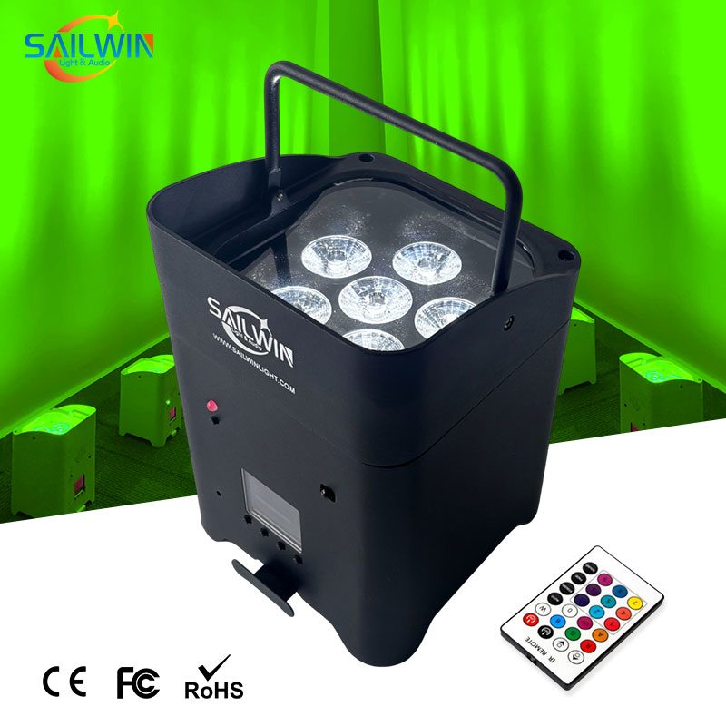 SAILWIN SW-A6V6BW - Foco PAR LED 6 x 18 W RGBAW+UV con batería y control móvil - Tempo Shop