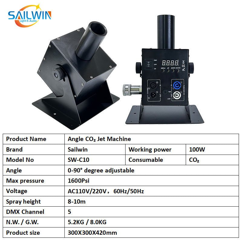 SAILWIN SW-C10 - Cañón de CO₂ orientable con control DMX - imagen 4
