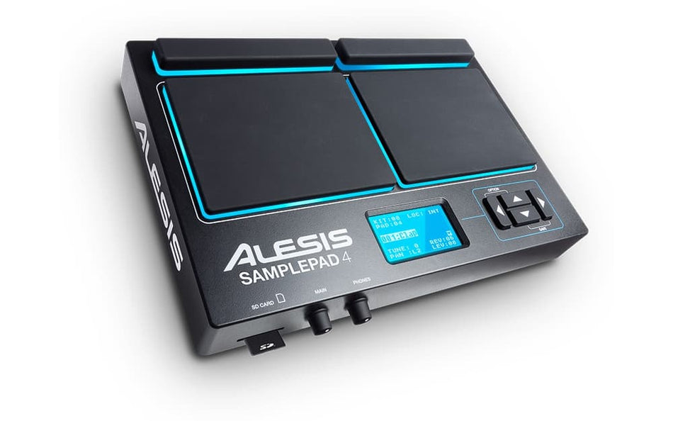 Alesis SAMPLEPAD4 – Multipad de percusión y sampleo con 4 pads, importación por SD y USB-MIDI