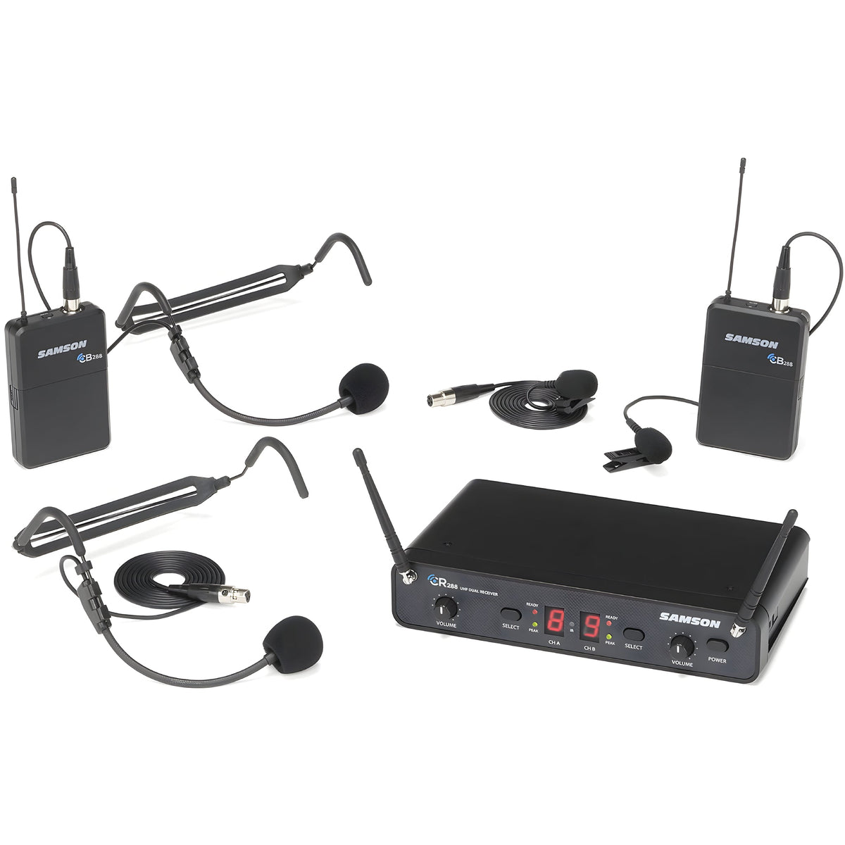 Samson CR288 PRESENTATION SYSTEM - I - BAND - Kit receptor DIVERSITY dual y dos emisores de petaca CB288 - Tempo Shop