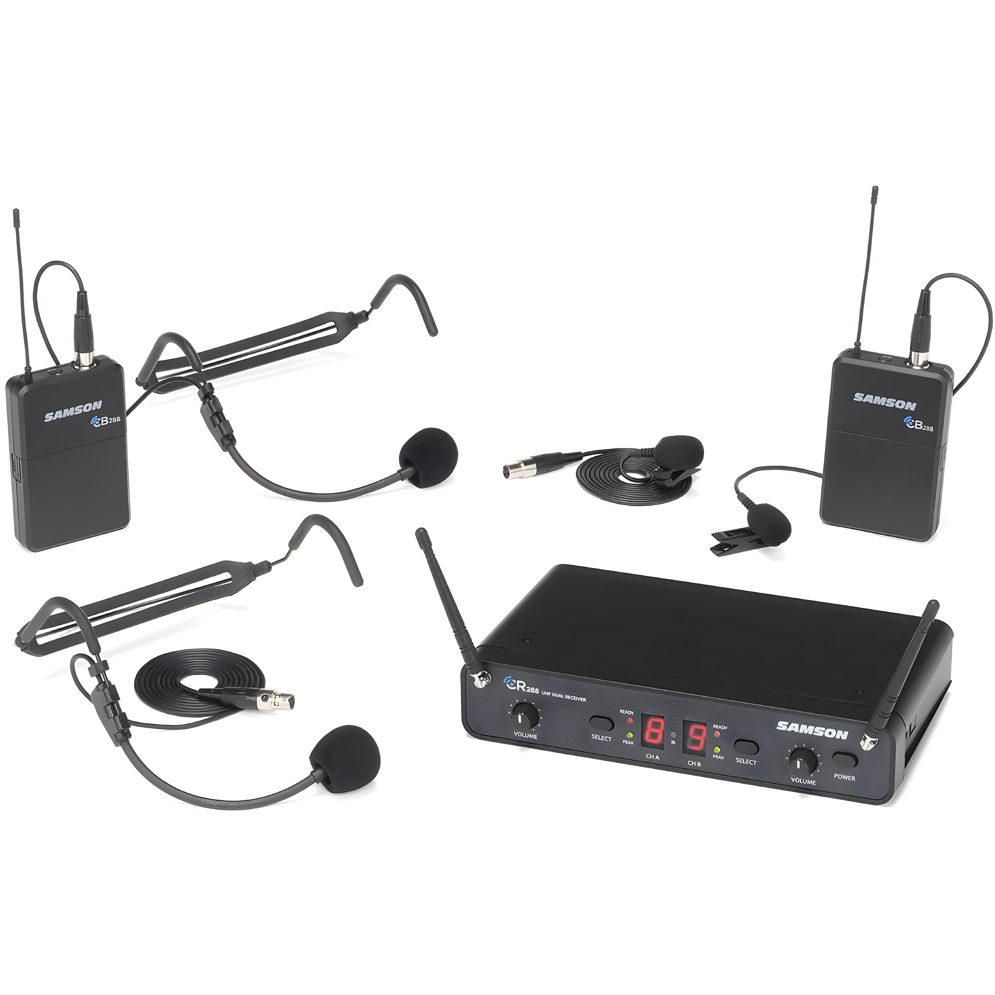 Samson CR288 PRESENTATION SYSTEM - I - BAND - Kit receptor DIVERSITY dual y dos emisores de petaca CB288 - Tempo Shop