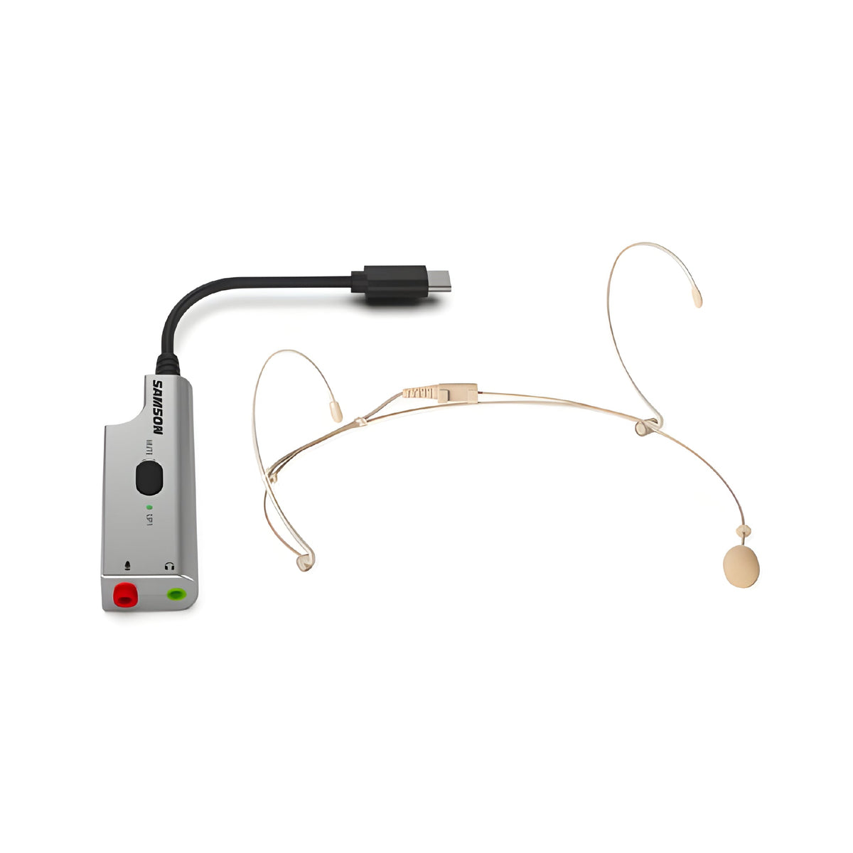 Samson DEU1 BROADCAST HEADSET MICROPHONE BUNDLE (DE5 MIC+UP1 ADAPTER) - Kit micrófono de diadema y adaptador de audio USB - Tempo Shop