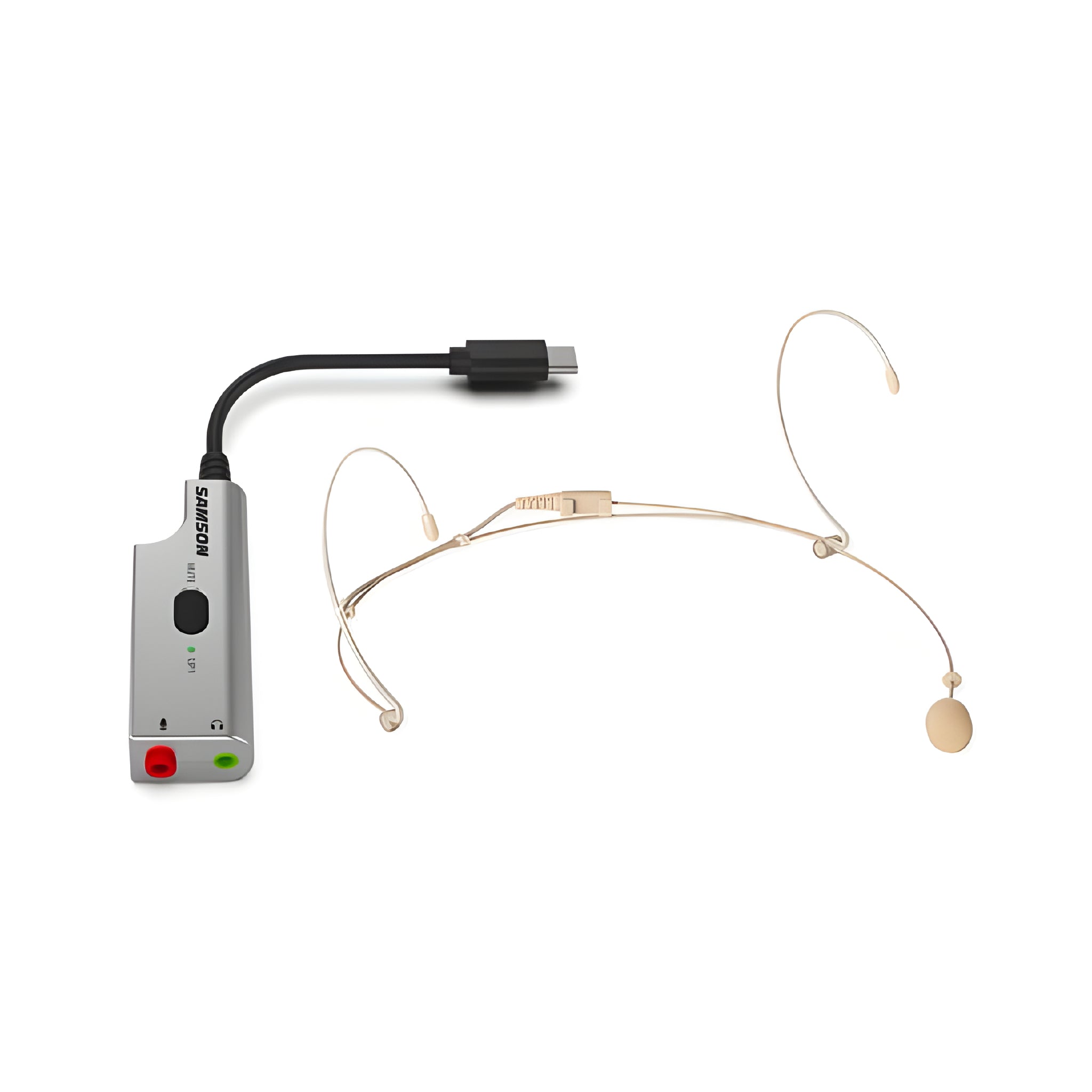 Samson DEU1 BROADCAST HEADSET MICROPHONE BUNDLE (DE5 MIC+UP1 ADAPTER) - Kit micrófono de diadema y adaptador de audio USB - Tempo Shop