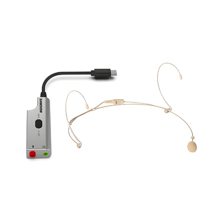 Samson DEU1 BROADCAST HEADSET MICROPHONE BUNDLE (DE5 MIC+UP1 ADAPTER) - Kit micrófono de diadema y adaptador de audio USB - Tempo Shop