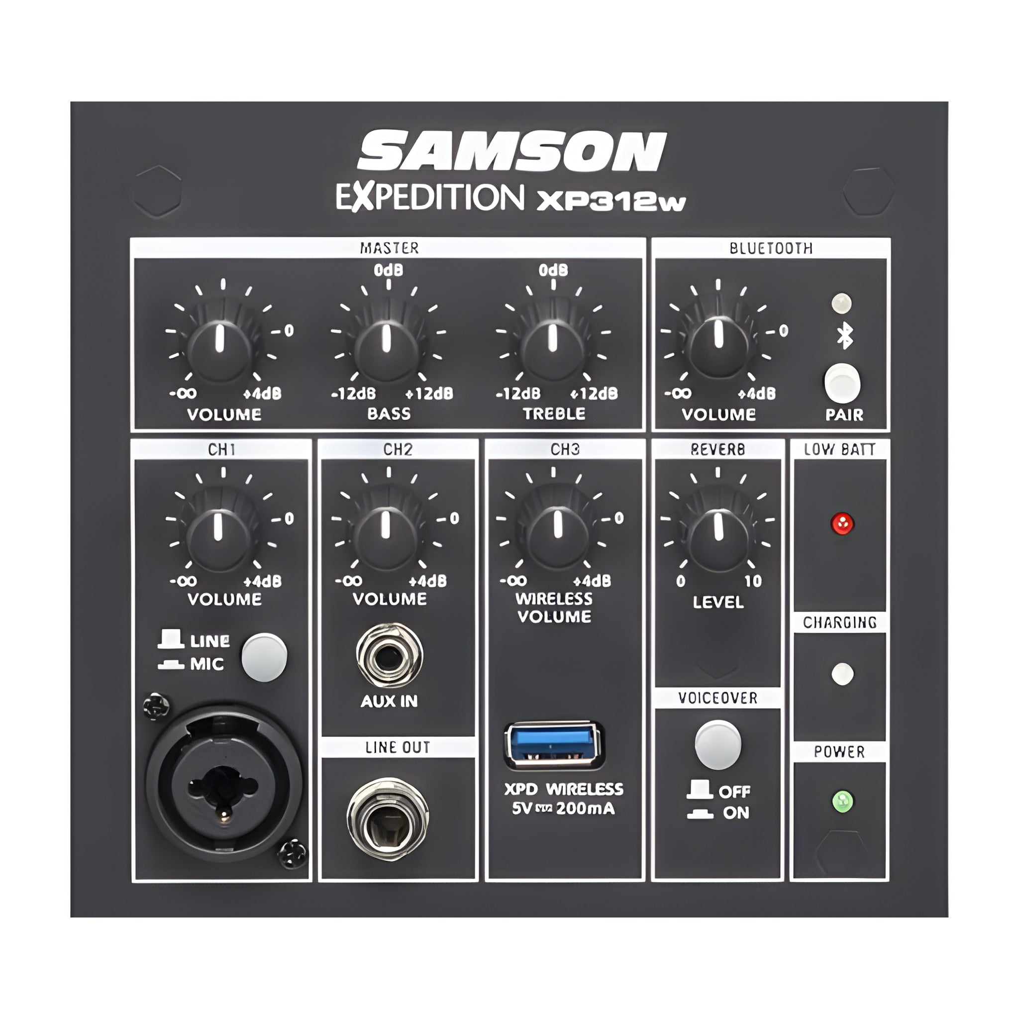 Samson EXPEDITION XP312W RECHARGEABLE PORTABLE PA - G - BAND - Altavoz con batería recargable - Tempo Shop
