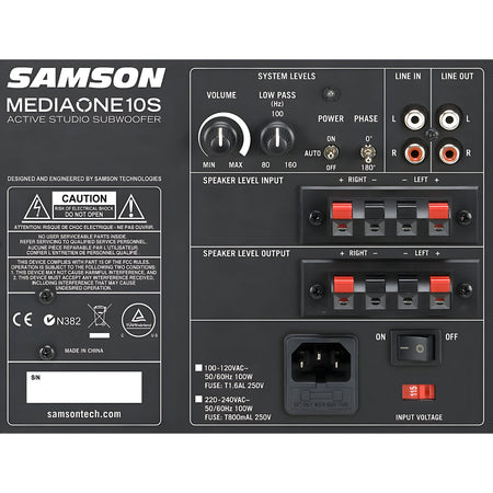 Samson MEDIAONE 10S ACTIVE STUDIO SUBWOOFER - Subgrave autoamplificado de 10" - Tempo Shop