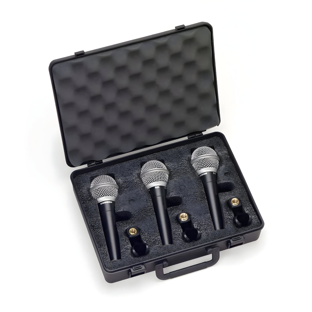Samson R21 CARDIOID DYNAMIC MIC 3 - PACK W/SWITCH - Maleta con 3 micrófonos (dinámico, cardioide) con interruptor (R21 SW 3 - PACK) - Tempo Shop