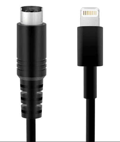 IK Multimedia IPCABLE8PIN - Cable Lightning a mini-DIN para iRig (60 cm)