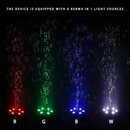 SHEHDS LEDBUB90W - Máquina de burbujas 90W con LED 6x4W RGBW - Tempo Shop