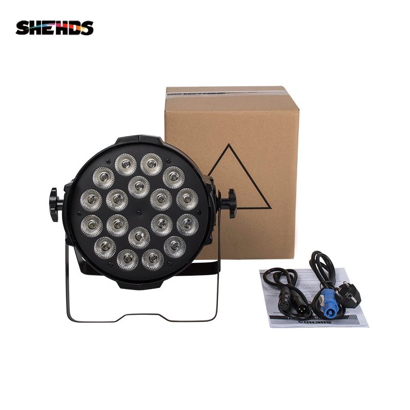 SHEHDS BAP1818F - Foco Par LED Grande en Aleación de Aluminio 18×18W RGBWA+UV 6in1 - Tempo Shop