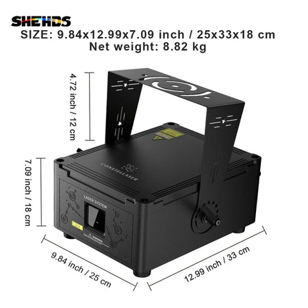 SHEHDS NWALA12WRGB - Proyector láser RGB 12W con Control APP, Impermeable IP65 - Tempo Shop