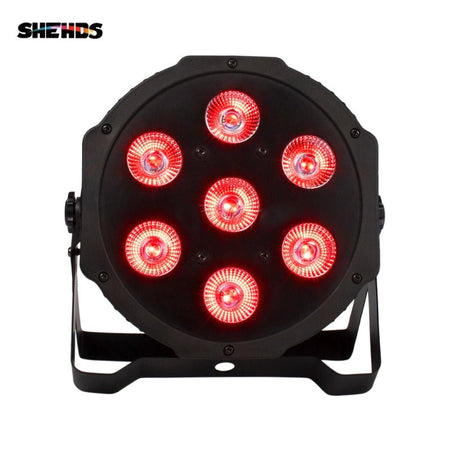 SHEHDS FP0718F - Foco Par Slim Silencioso LED 7×18W RGBWA+UV - Tempo Shop