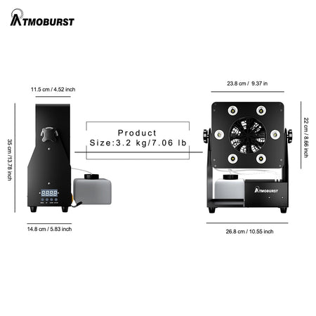 SHEHDS LEDBUB90W - Máquina de burbujas 90W con LED 6x4W RGBW - Tempo Shop
