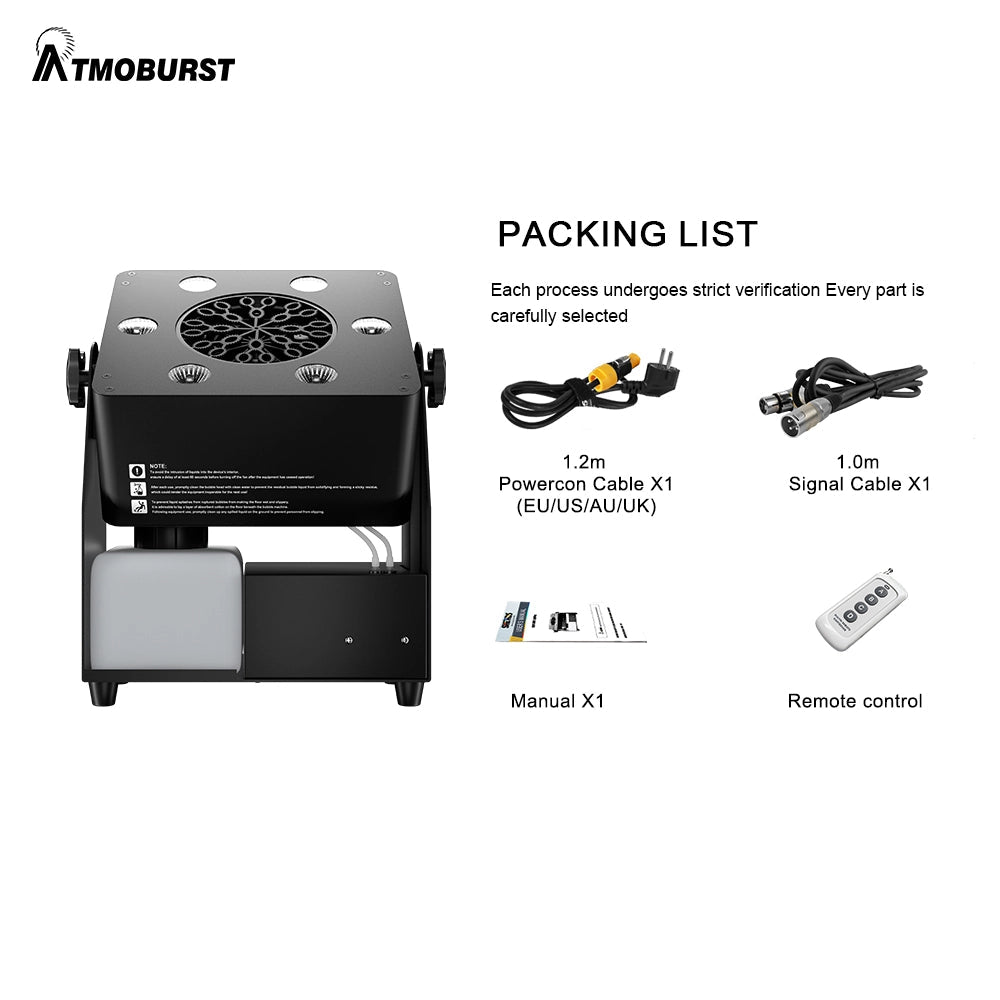 SHEHDS LEDBUB90W - Máquina de burbujas 90W con LED 6x4W RGBW - Tempo Shop