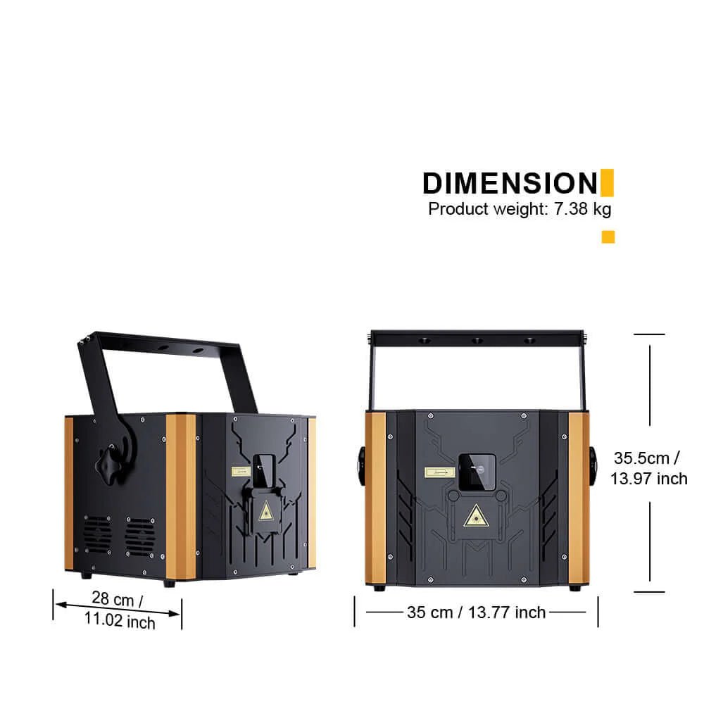 SHEHDS NLA12WRGB - Proyector láser RGB 12W con Control APP - Tempo Shop