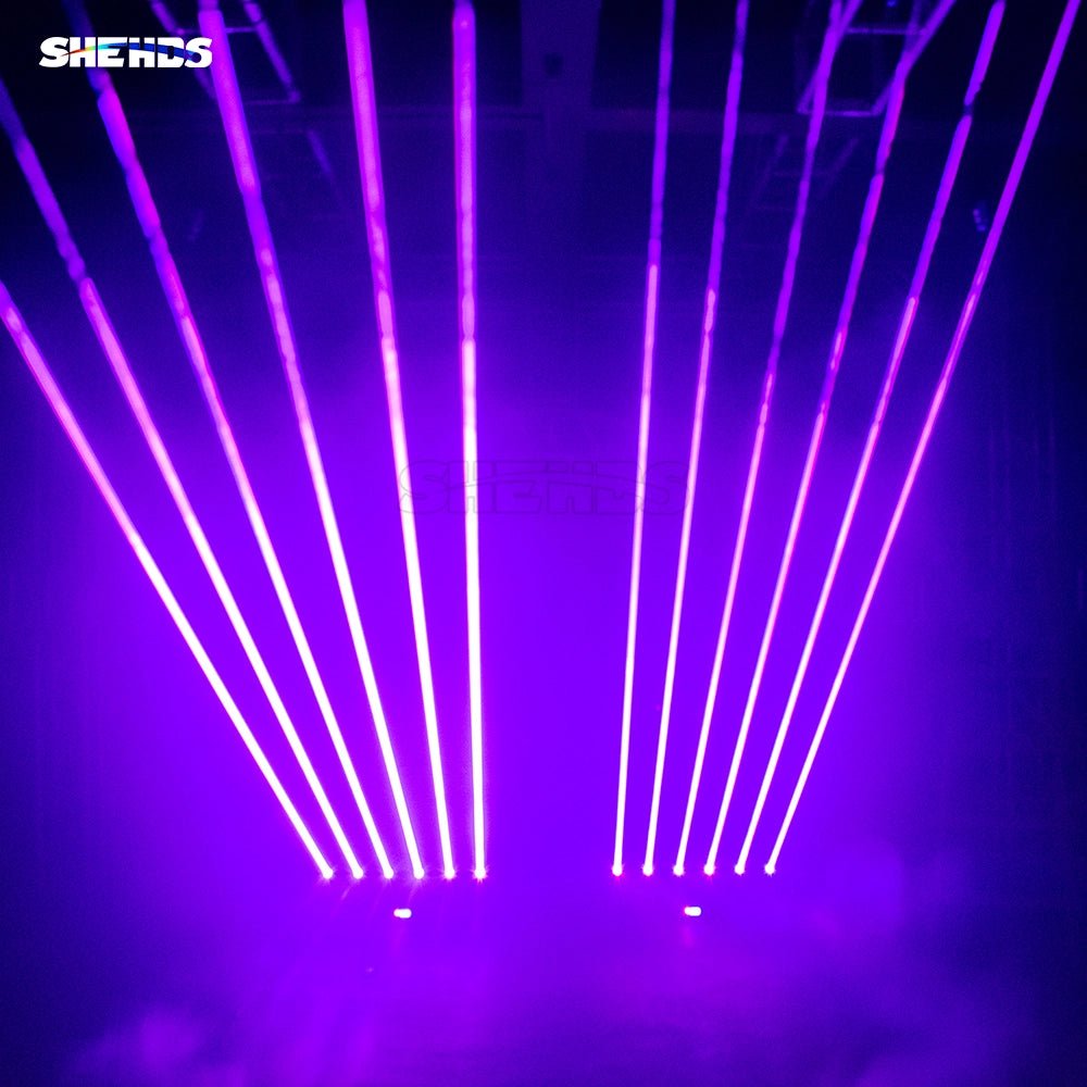 SHEHDS NMHLa6E3in1 - Cabeza móvil Laser 3000 mW RGB 6x500mW con Control APP - Tempo Shop