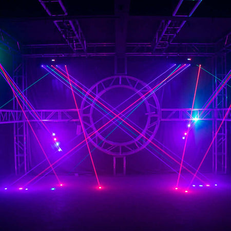 SHEHDS NMHLa6E3in1 - Cabeza móvil Laser 3000 mW RGB 6x500mW con Control APP - Tempo Shop