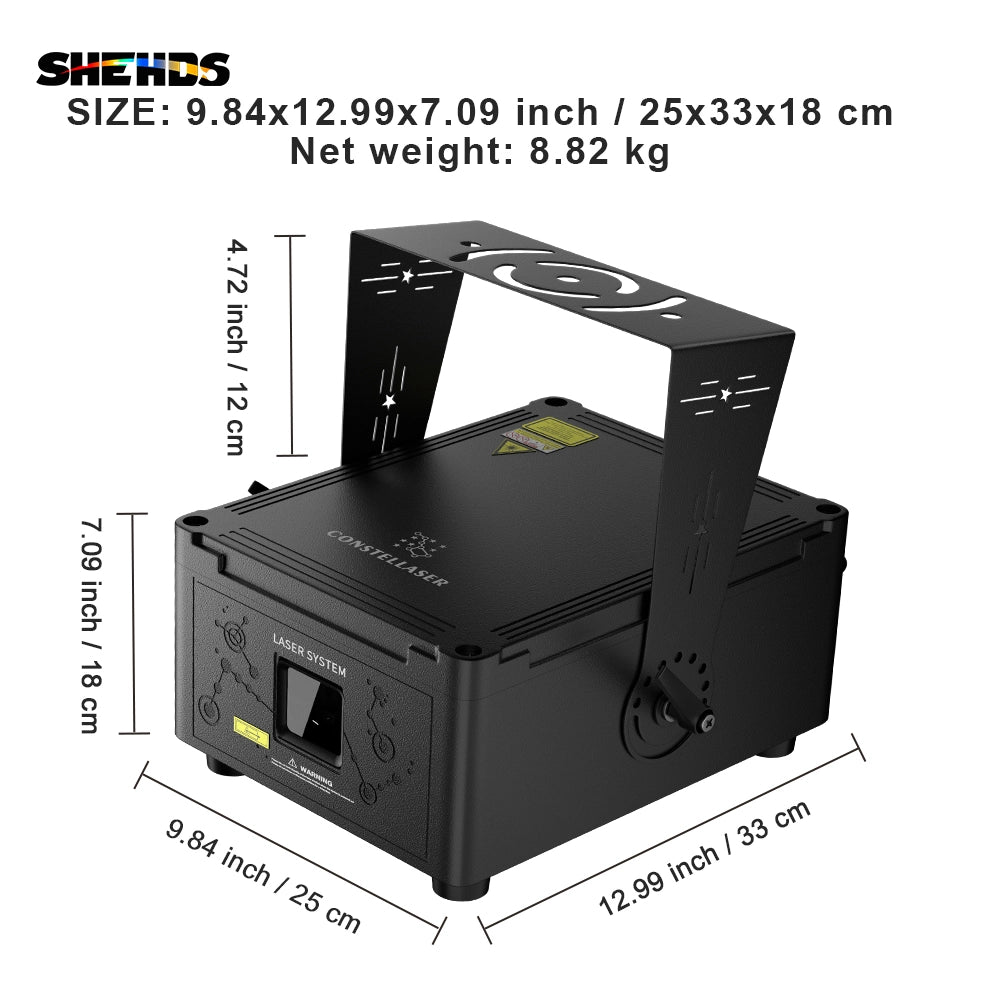 SHEHDS NWALA12WRGB - Proyector láser RGB 12W con Control APP, Impermeable IP65 - Tempo Shop