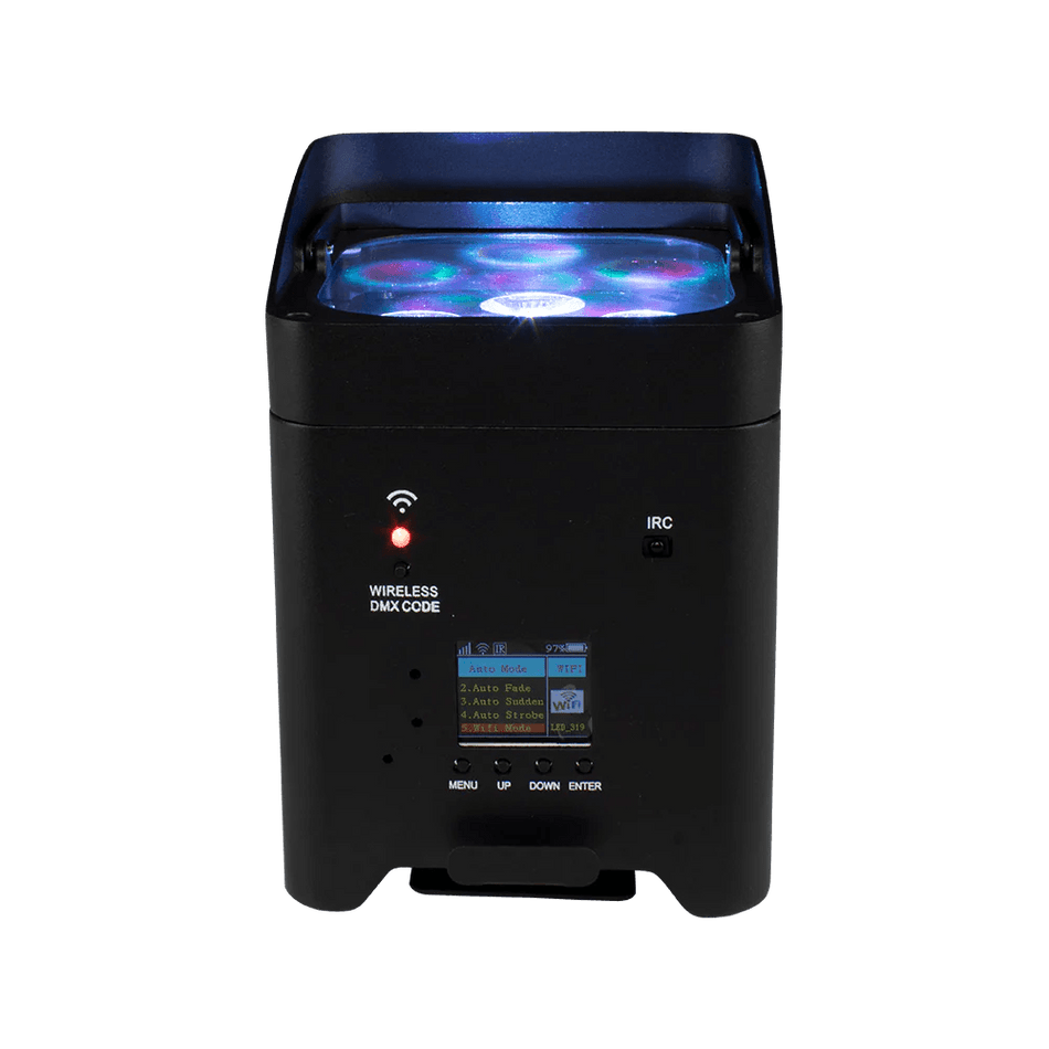 SHEHDS RCBaP0618F - Foco PAR LED a Batería 6×18W RGBAW+UV con Control Inalámbrico y WiFi - Tempo Shop