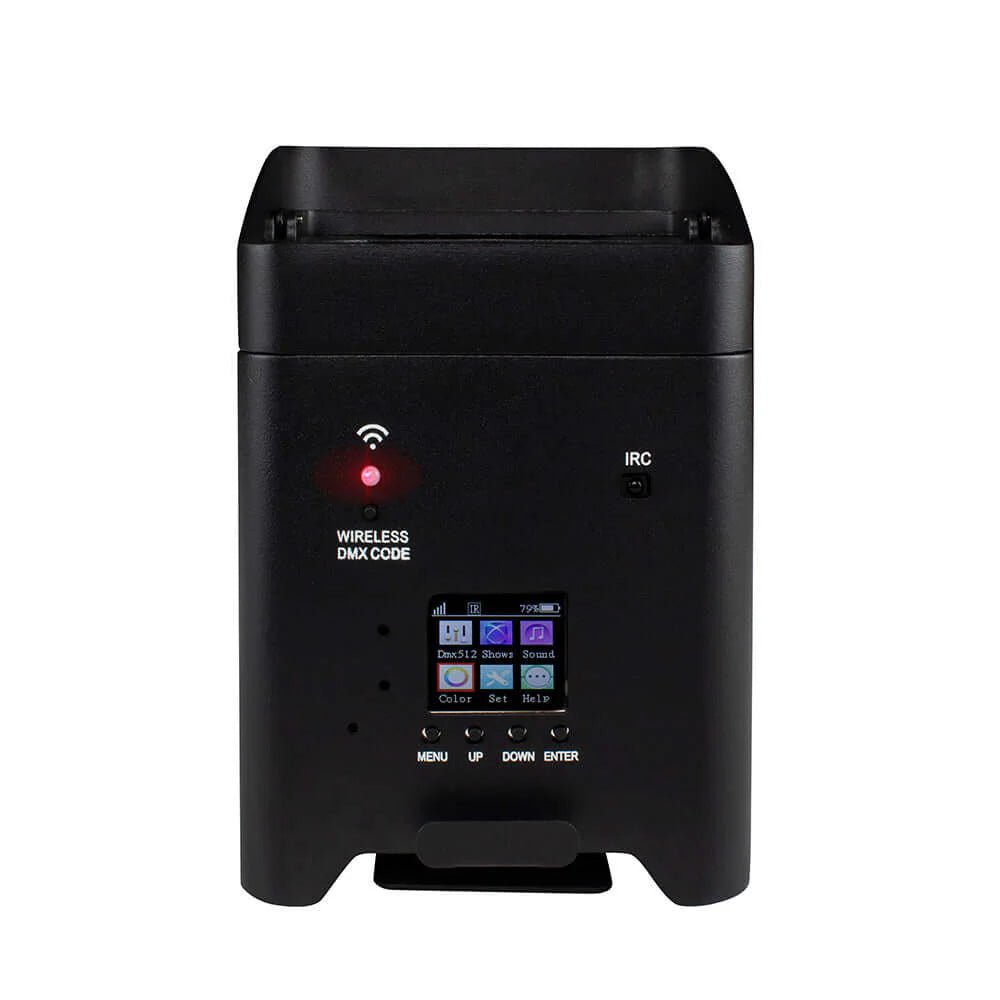 SHEHDS RCBaP0618F - Foco PAR LED a Batería 6×18W RGBAW+UV con Control Inalámbrico y WiFi - Tempo Shop