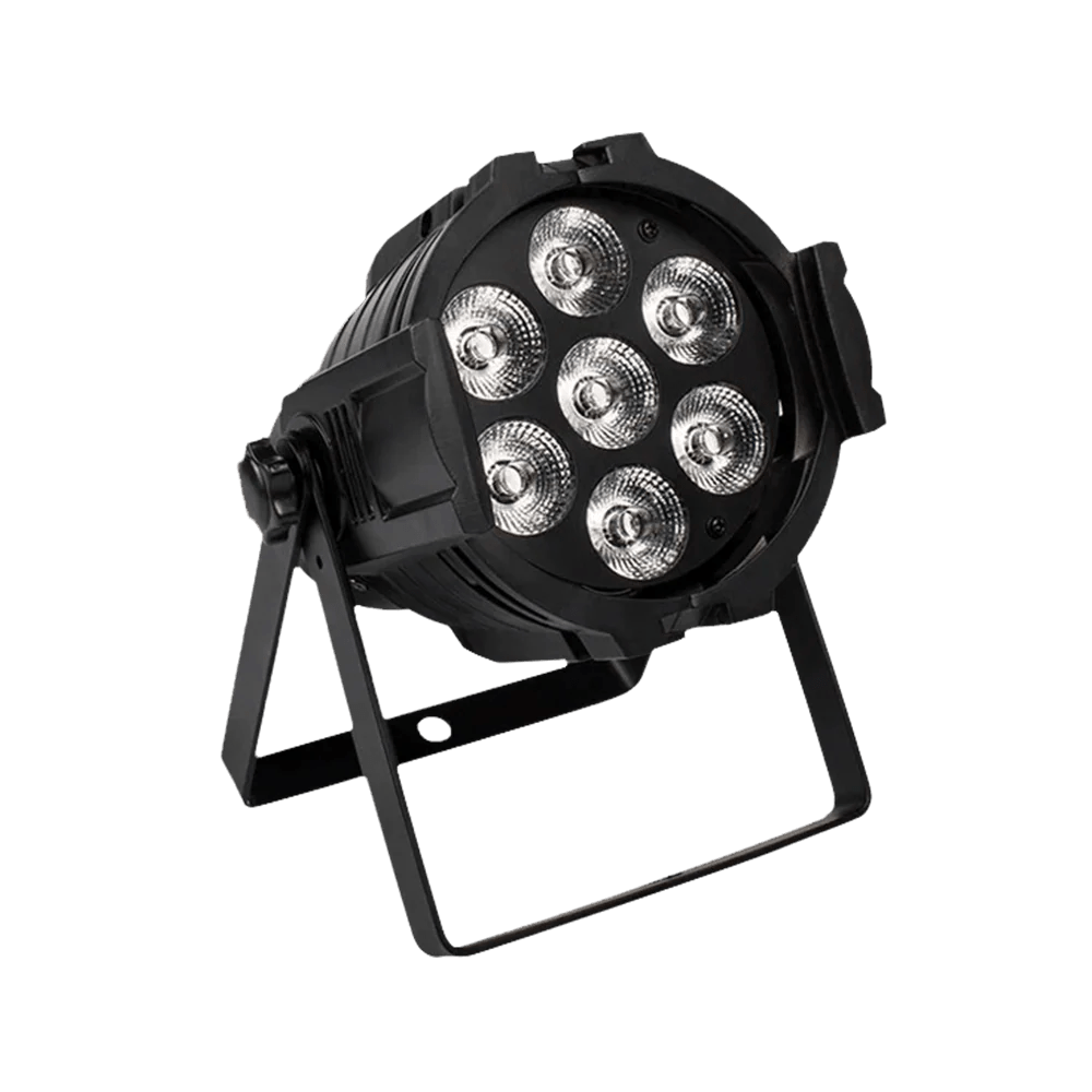 SHEHDS SAPp0718F - Foco Mini Par LED 7×18W RGBWA+UV en Aleación de Aluminio - Tempo Shop
