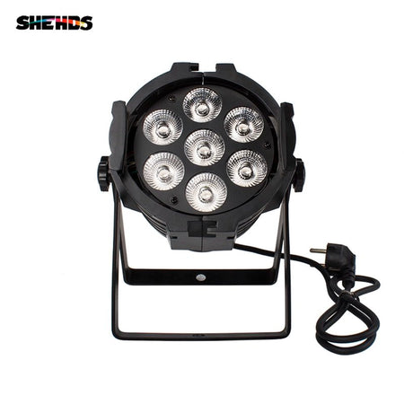 SHEHDS SAPp0718F - Foco Mini Par LED 7×18W RGBWA+UV en Aleación de Aluminio - Tempo Shop