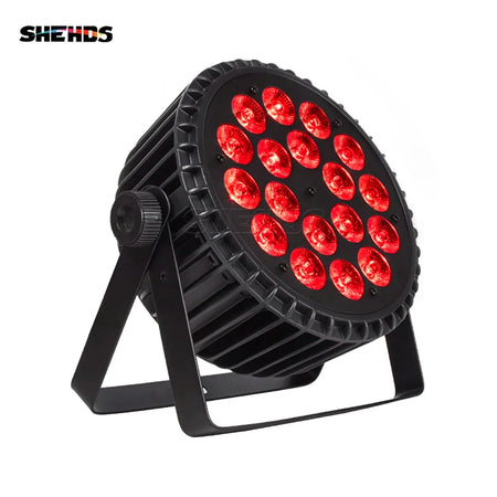 SHEHDS FAP1818F - Mini Par LED Plano en Aleación de Aluminio 18×18W RGBWA+UV - Tempo Shop