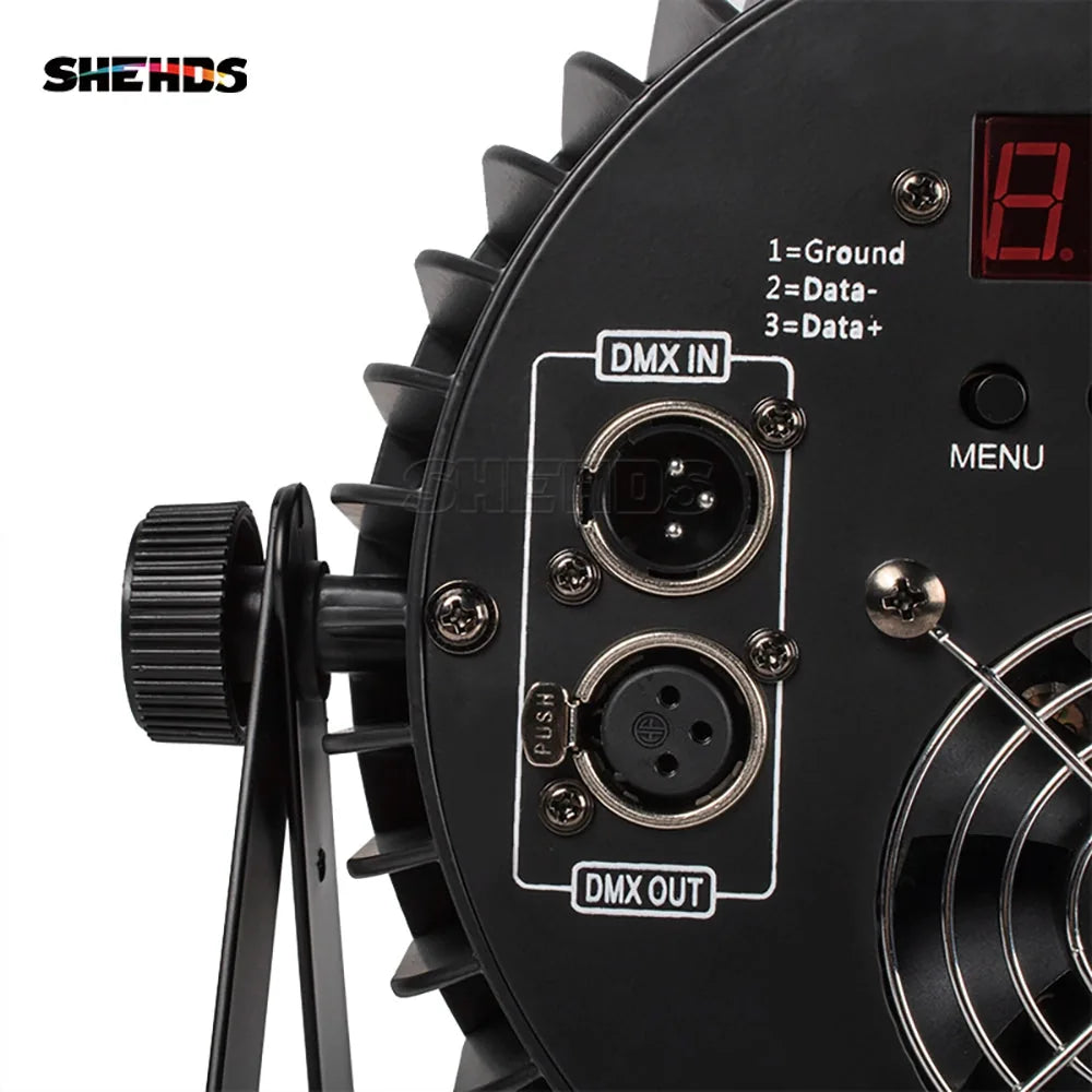 SHEHDS FAP1818F - Mini Par LED Plano en Aleación de Aluminio 18×18W RGBWA+UV - Tempo Shop