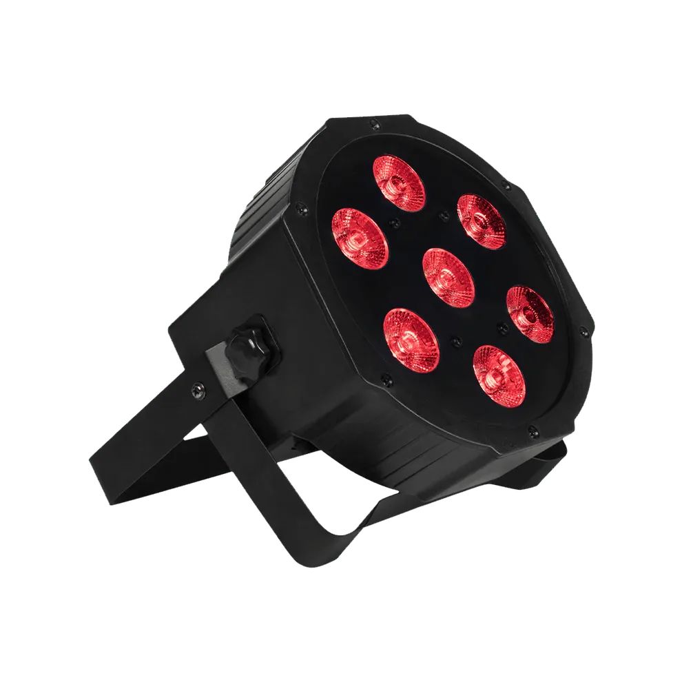 SHEHDS FP0718F - Foco Par Slim Silencioso LED 7×18W RGBWA+UV - Tempo Shop