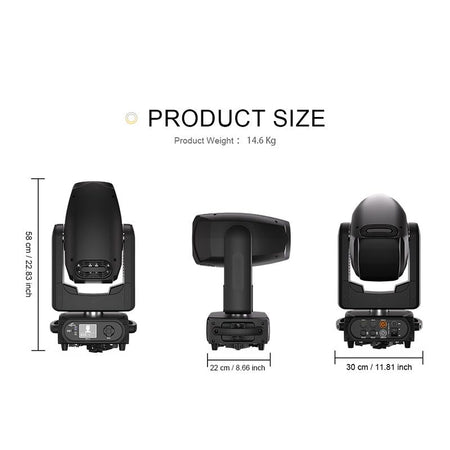 SHEHDS GalaxyJet SH-GALAXY300B - Cabeza móvil LED 300W 3 en 1 Beam, Spot y Wash para escenario, iglesia, directos y eventos -