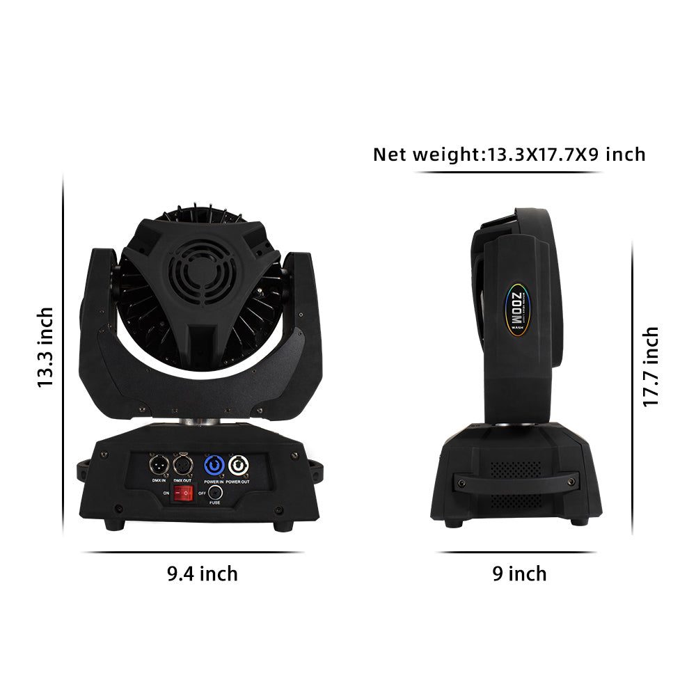 SHEHDS KWZMH3618F – Wash Zoom Moving Head 36×18W RGBWA+UV - Tempo Shop